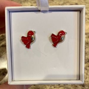Cardinal earrings